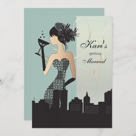 Girls Night Out Party - Blue Kaart (Voorkant / Achterkant)