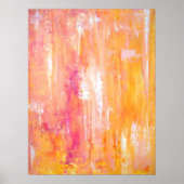 'Girl's Night Out' Roze en Oranje Abstracte kunst Poster (Voorkant)