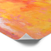 'Girl's Night Out' Roze en Oranje Abstracte kunst Poster (Hoek)