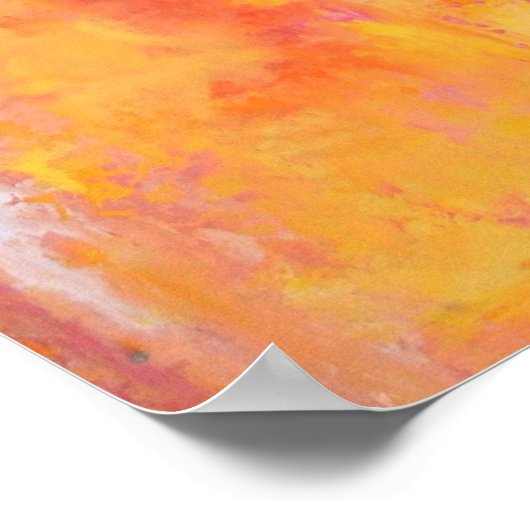 'Girl's Night Out' Roze en Oranje Abstracte kunst Poster (Hoek)