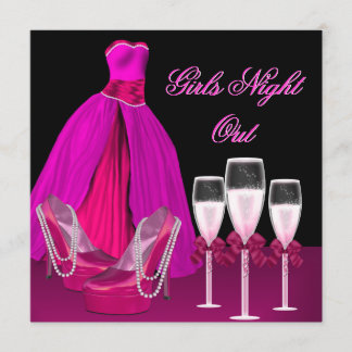 Girls Night Out Roze Schoenen Hi Heels Champagne Kaart