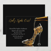 Girl's Night Out-Stiletto en Bubbly Kaart (Voorkant / Achterkant)
