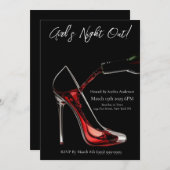 Girl's Night Out-Stiletto met wijn Kaart (Voorkant / Achterkant)