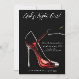 Girl's Night Out-Stiletto met wijn Kaart