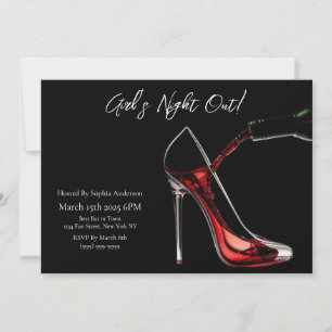 Girl's Night Out-Stiletto met wijn Kaart