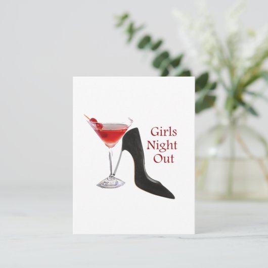 Girls Night Out Uitnodiging (Staand voorkant)