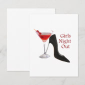 Girls Night Out Uitnodiging (Voorkant / Achterkant)