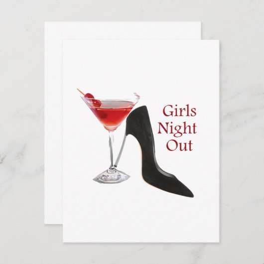 Girls Night Out Uitnodiging (Voorkant / Achterkant)