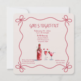 Girl's Night Out Valentine Party Kaart