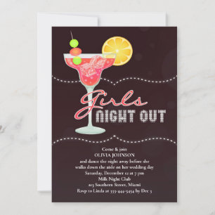 Girls Night Out vrijgezellenfeest uitnodiging