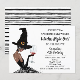 Girls Night Out Witches Halloween Verjaardagsfeest Kaart