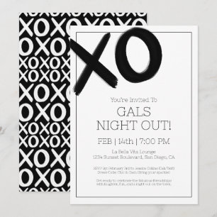 Girls Night Out XOXO Zwarte Vrienden Galentijn Par Kaart