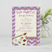 Girl's Night Painting, een kunstfeest Kaart (Staand voorkant)