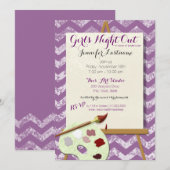 Girl's Night Painting, een kunstfeest Kaart (Voorkant / Achterkant)