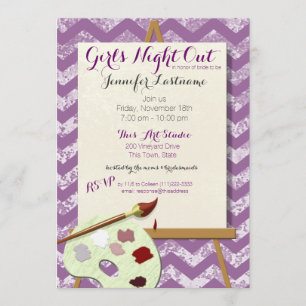 Girl's Night Painting, een kunstfeest Kaart