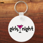 Girls Night Sleutelhanger met roze Martini Graphic (Voorkant)