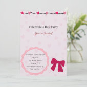 Girls Night Valentine's Day Party Invitation Kaart (Staand voorkant)