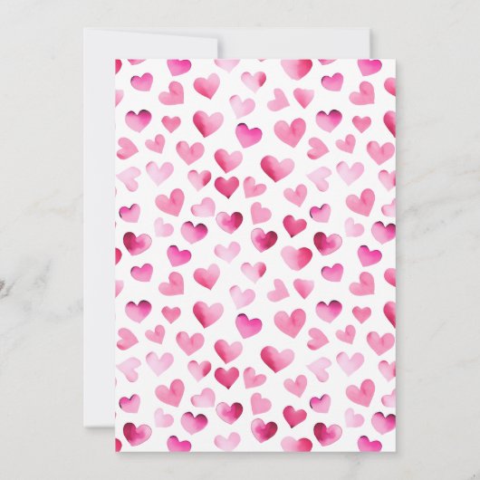 Girls Night Waterverf Hearts Galentine's Day Kaart (Achterkant)