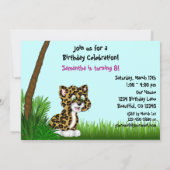 Girls Oerwoud Leopard Birthday Kaart (Achterkant)