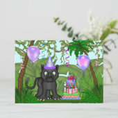 Girls Oerwoud Panther Birthday Party Kaart (Staand voorkant)