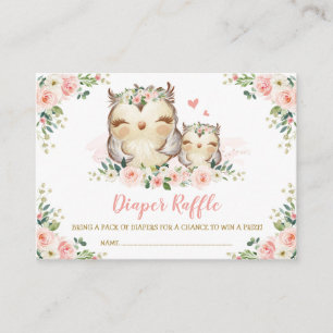 Girls Oerwoud Safari Wild Animals Diaper Raffle Informatiekaartje