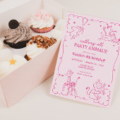 Girls Oerwoud Zoo Safari Animals Verjaardag Kaart