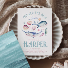 Girl's One-der the Zee Verjaardagsuitnodiging Kaart