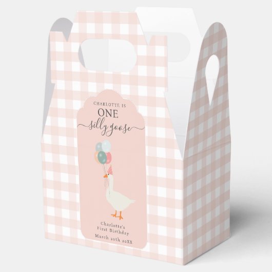 Girl's One Gekke Goose 1st Birthday Party Bedankdoosjes (Geopend)