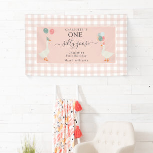 Girl's One Gekke Goose 1st Birthday Party Spandoek
