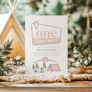 Girl's One Happy Camper Park Explorer 1e verjaarda Kaart