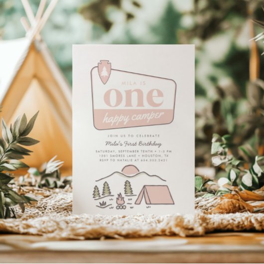 Girl's One Happy Camper Park Explorer 1e verjaarda Kaart