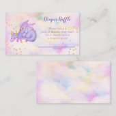 Girls Paars Dragon Diaper Raffle Baby shower Informatiekaartje (Voorkant / Achterkant)