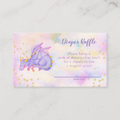 Girls Paars Dragon Diaper Raffle Baby shower Informatiekaartje (Voorkant)