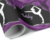 Girls Paars Glitter Gymnastics Dance of Cheer Cadeaupapier (Rol Hoek)