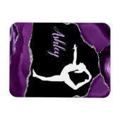 Girls Paars Glitter Gymnastics Dance of Cheer Magneet (Horizontaal)