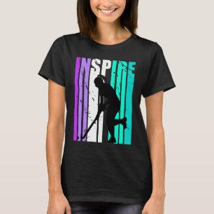 Girls Paars Inspire Hockey Birthday Motivatie T-shirt
