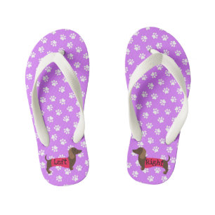Girls Paarse Dachshund Teenslippers