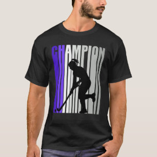 Girls Paarse Hockey Birthday Colorful Cute Retro F T-shirt