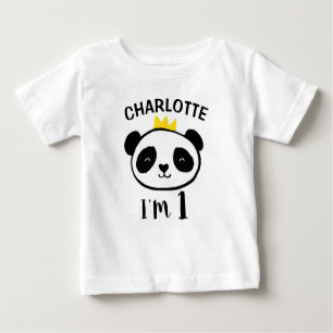 Girls Panda Beer Princess 1st Birthday T-Shirt