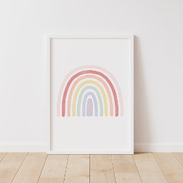 Girls Pastel Rainbow Nursery Decor Print