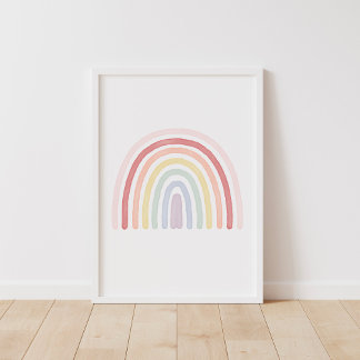 Girls Pastel Rainbow Nursery Decor Print