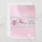 Girls Pearl Bow Cross Heilige Communie Kaart (Achterkant)