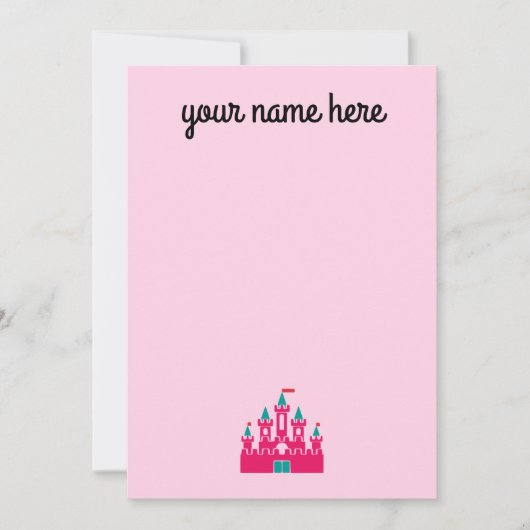 Girls Personalized Castle Stationery Notecards Kaart (Voorkant)