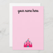 Girls Personalized Castle Stationery Notecards Kaart (Voorkant / Achterkant)