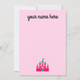 Girls Personalized Castle Stationery Notecards Kaart