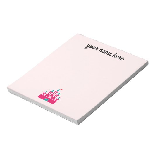 Girls Personalized Castle Stationery Notitieblok (Linkerzijde)