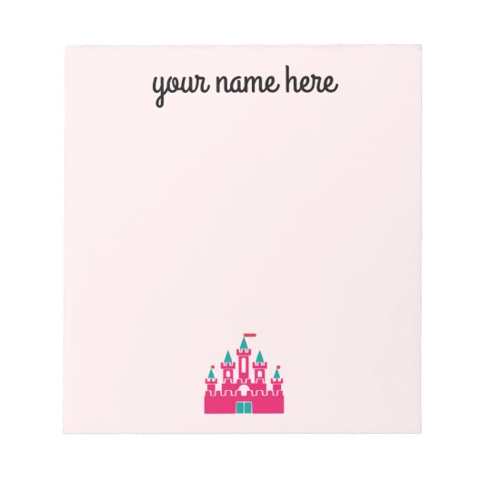 Girls Personalized Castle Stationery Notitieblok (Voorkant)