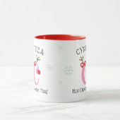 Girls Personalized Reindeer C Hot Chocolate Mug Mok (Midden)