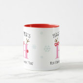 Girls Personalized Reindeer H Hot Chocolate Mug Mok (Midden)