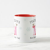 Girls Personalized Reindeer M Hot Chocolate Mug Mok (Midden)